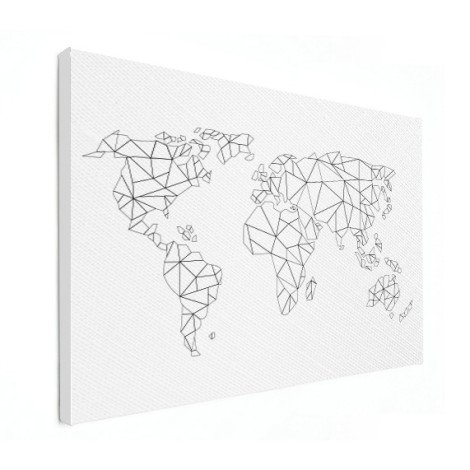 Geometrische Weltkarte Linien Leinwand