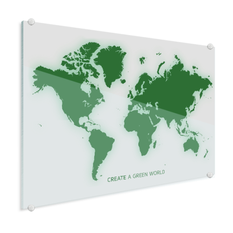 Weltkarte Grün Acrylglas