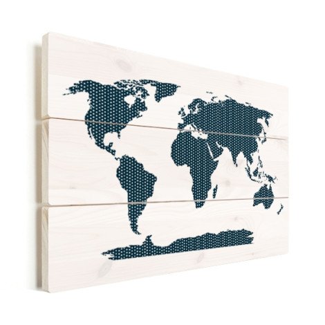 Kreuzmuster blau Holz