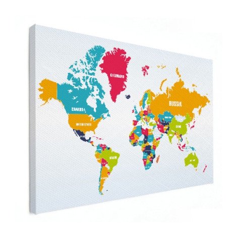 Weltkarte Ländernamen Leinwand