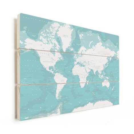 Ozeane Weltkarte Holz