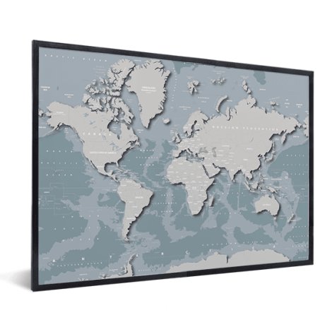 Coole Weltkarte im Rahmen