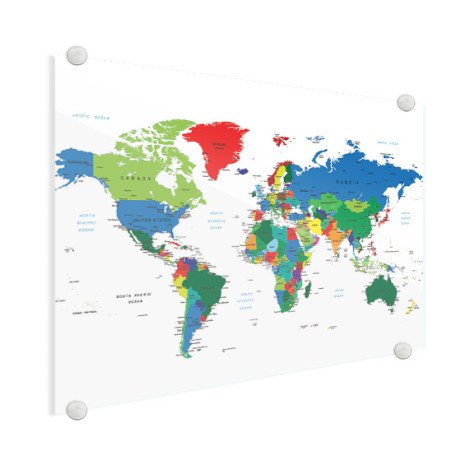 Weltkarte alle Länder Acrylglas