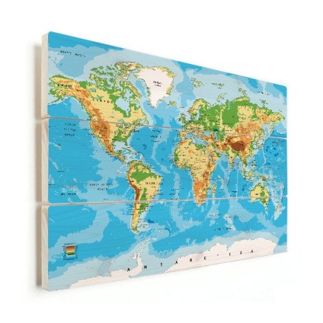 Weltkarte Klassisch Holz