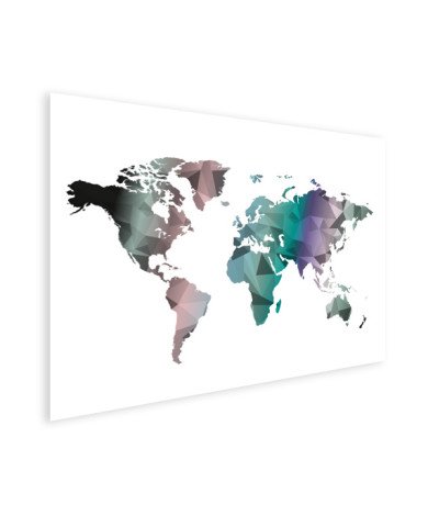 Geometrische Weltkarte Farbe Poster