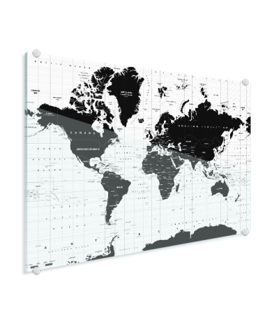 Weltkarte Informativ Acrylglas