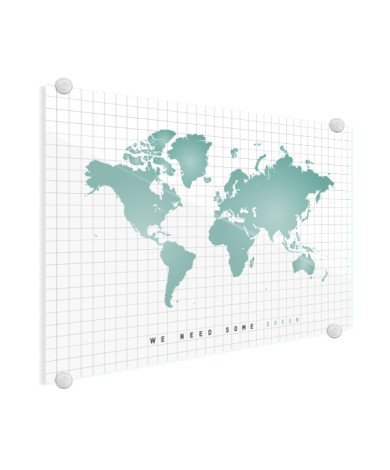 Weltkarte Minzgrün Acrylglas