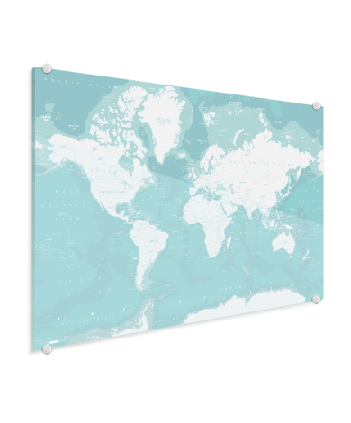 Ozeane Weltkarte Acrylglas
