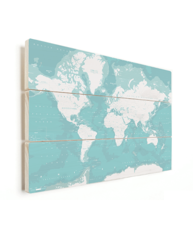 Ozeane Weltkarte Holz