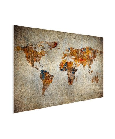 Weltkarte Malerei auf Stein Poster