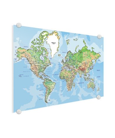 Weltkarte Geografisch Acrylglas