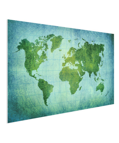 Weltkarte Pergament Kräftig Grün Poster