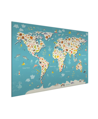 Weltkarte Suchbild Aluminium