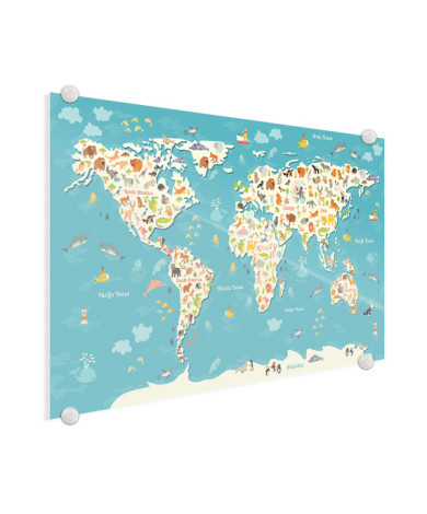 Weltkarte Suchbild Acrylglas