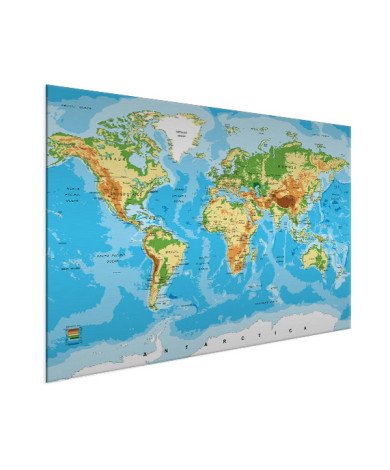 Weltkarte Klassisch Aluminium