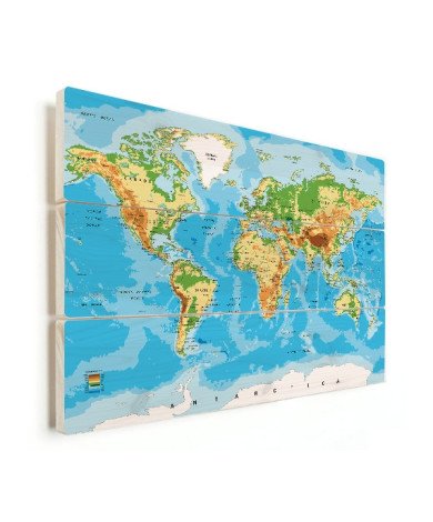 Weltkarte Klassisch Holz