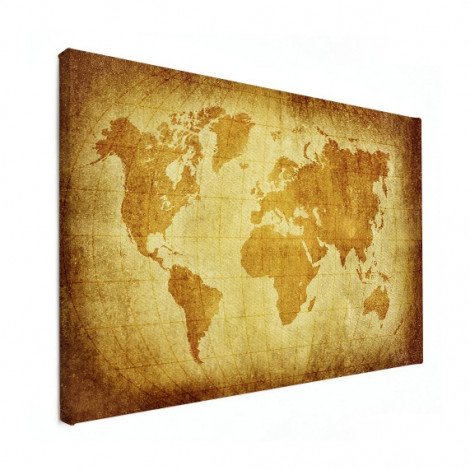 Weltkarte Pergament Leinwand